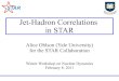 Jet-Hadron Correlations in STAR · 2011. 2. 10. · February 8, 2011 Alice Ohlson Jet-Hadron Correlations 6 Issues: ZYAM, jet v 2 In the presence of broad jet peaks (i.e. central
