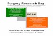 Research Day Programumanitoba.ca/.../Program_Surgery_Research_Day-2016_E.pdf · 2020. 12. 3. · Department of Surgery, University of Manitoba Research Day Program Wednesday, January