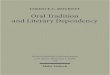 Oral Tradition and Literary Dependency. Variability and Stability in … · 2019. 11. 26. · 5.1 Introduction 150 5.2 Towards a Model of Tradition Transmission 158 5.3 Twentieth-Century