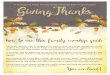 Thanksgiving Family Worship Guide 2018€¦ · This Family Worship Guide is designed to be used to during your family worship time as you celebrate Thanksgiving. It includes 4 days