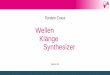 Wellen Klänge Synthesizer · 2021. 4. 18. · Wendy (Walter) Carlos: Switched-On Bach (1968) In Zusammenarbeit mit Synthesizer-Pionier Robert Moog 1969-1972: Nr 1 Classic-Charts