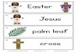 Easter Jesus palm leaf...palm leaf cross Christian Easter Word Cards ©PreKinders.com ©Clipart by Educlips 3 crosses donkey disciple angel Christian Easter Word Cards ©PreKinders.com