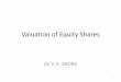 Valuation of Equity Shares · = Expected price of share at the end of one year K e = Investor’s required rate of return Example 1: Current market price Rs. 80, next year’s expected