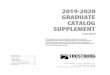 2019-2020 graduate catalog supplement