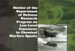 Review of the Department of Defense Research Program on Low-Level Exposures to Chemical Warfare Agents