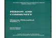 Person and community: Ghanaian philosophical studies I