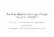 Boolean Algebra and Logic Design