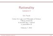 Rationality - Lecture 3
