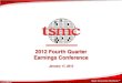 2012 Fourth Quarter Earnings Conference