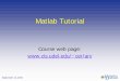 Course web page: Matlab Tutorial