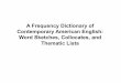 A Frequency Dictionary of Contemporary American English: Word