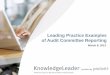 Leading Practice Examples of Audit Committee Reporting