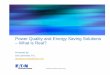 Power Quality and Energy Saving Solutions â€“ What is Real?