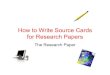 How to Write Source Cards for Research Papers