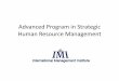 Advanced Program in Strategic Human Resource Management