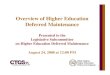 Overview of Higher Education Deferred Maintenance