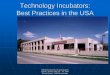 Technology Incubators: Best Practices in the USA