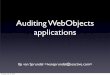 Auditing WebObjects applications