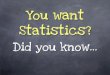 You want Statistics?