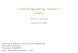 Linear Programming: Chapter 5 Duality - Princeton University - Home