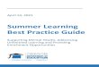Summer Learning Best Practice Guide 2021 - Oregon Learning...2021-4-16 · Summer Learning Best Practice Guide is designed to level of in person programming help districts as they