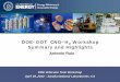 DOE–DOT CNG–H2 Workshop Summary and Highlights · 2014. 3. 18. · 3 Structure of Workshop Overview of United States Hydrogen & Fuel Cell Activities (Sunita Satyapal, DOE) Technical