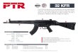 The 32 KFR rifle features a 16” bull barrel and a slim-line black ...SEMI-AUTOMATIC 16” BULL BARREL 1/10 38.5” 9.3 LBS. 9-10 LBS. 10 OR 30-ROUND 101 Cool Springs Dr. / Aynor,