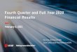 Fourth Quarter and Full Year 2020 Financial Results