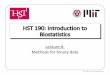 HST 190: Introduction to Biostatistics