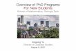 Overview of PhD Programs For New Students