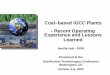 Coal–based IGCC Plants - Recent Operating Experience and 