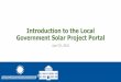Introduction to the Local Government Solar Project Portal