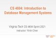 CS 4604: Introduction to Database Management Systems