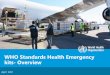 WHO Standards Health Emergency kits- Overview