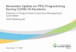 November Update on PPG Programming During COVID-19 Pandemic