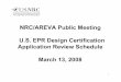 NRC/AREVA Public Meeting EPR Design Certification 