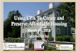 Using CPA To Create and Preserve Affordable Housing