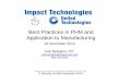 Best Practices in PHM and Application to Manufacturing