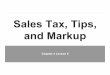 Sales Tax, Tips, and Markup