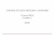 UNITED STATES HISTORY I HONORS Course 0053 Credits 5 2018