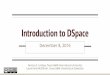 Introduction to DSpace