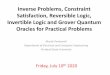 Inverse Problems, Constraint Satisfaction, Reversible 