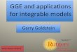 GGE#and#applicaons# for#integrable#models#