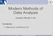 Modern Methods of Data Analysis