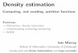 Density estimation Roadmap