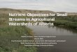 Nutrient Objectives for Small Streams in Agricultural 