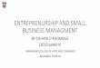 ENTREPRENURSHIP AND SMALL BUSINESS MANAGMENT