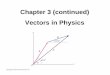 Chapter 3 (continued) Vectors in Physics