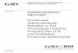GAO-21-587, MANAGEMENT REPORT: Continued Improvements 