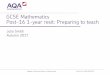 GCSE Mathematics Preparing to teach Post-16 1-year resit